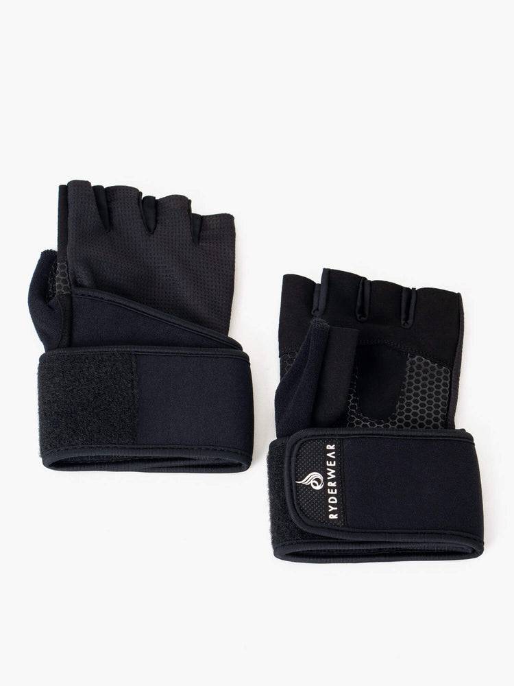 Men's Ryderwear Men Gloves Wrap Lifting Gloves Black | NZ1609MA