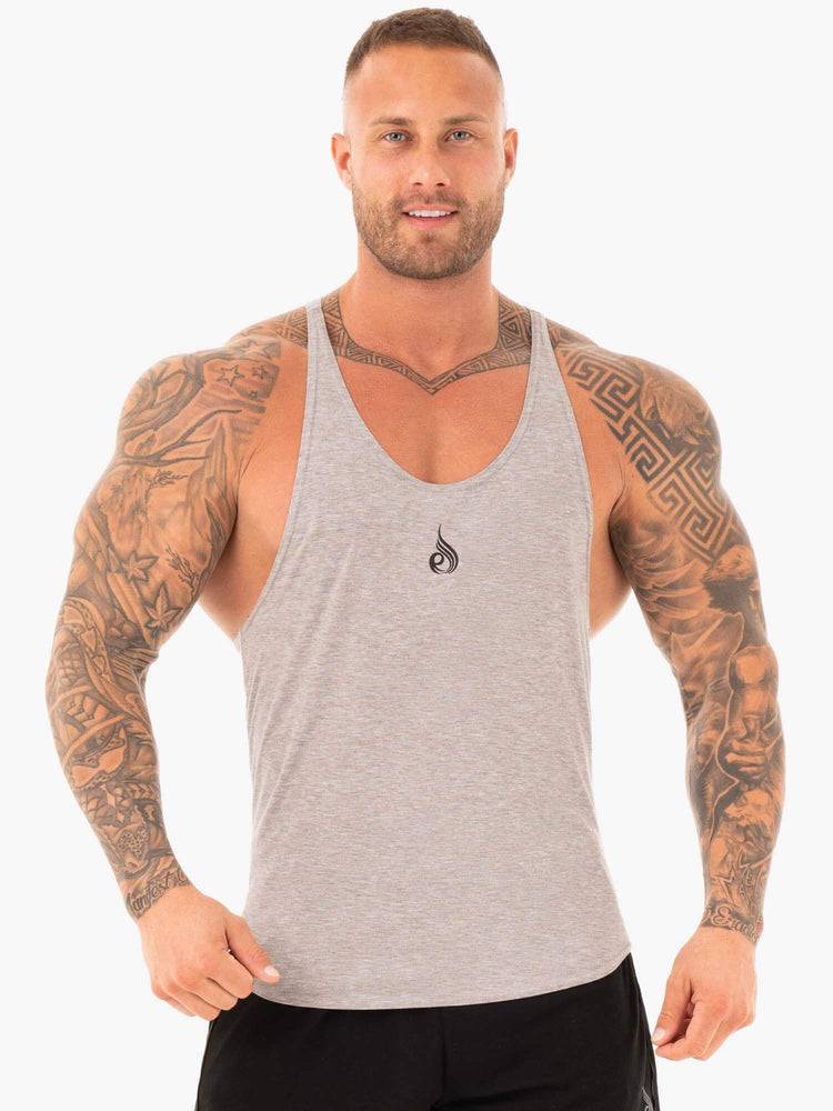 Men\'s Ryderwear Men Gym Stringers Active T-Back Gym Stringers Grey Marl | NZ1497KI