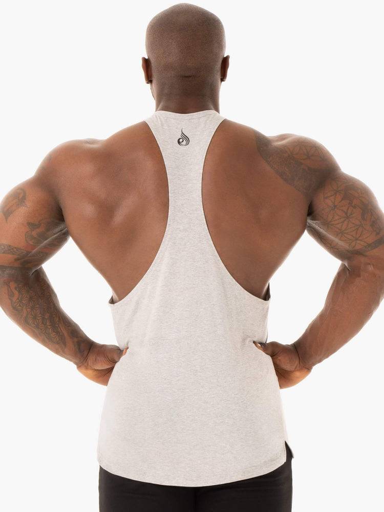 Men's Ryderwear Men Gym Stringers Base Stringer T-Back Gym Stringers Grey Marl | NZ1499ZG