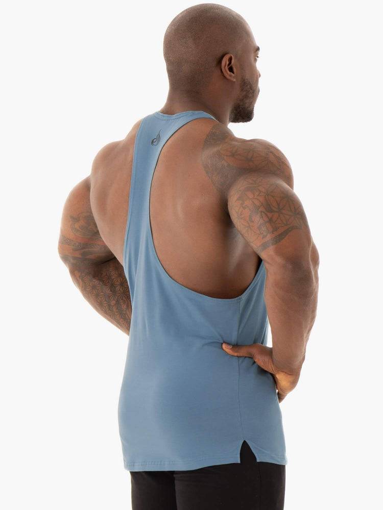 Men's Ryderwear Men Gym Stringers Base Stringer T-Back Gym Stringers Blue | NZ1500XF