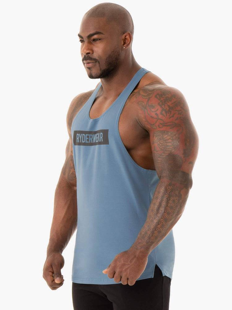 Men's Ryderwear Men Gym Stringers Base Stringer T-Back Gym Stringers Blue | NZ1500XF