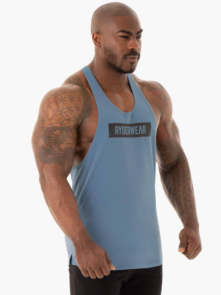 Men's Ryderwear Men Gym Stringers Base Stringer T-Back Gym Stringers Blue | NZ1500XF