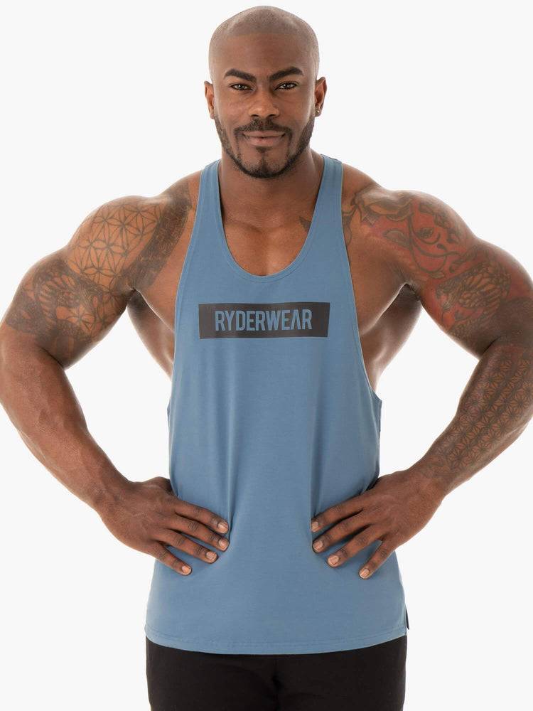 Men\'s Ryderwear Men Gym Stringers Base Stringer T-Back Gym Stringers Blue | NZ1500XF