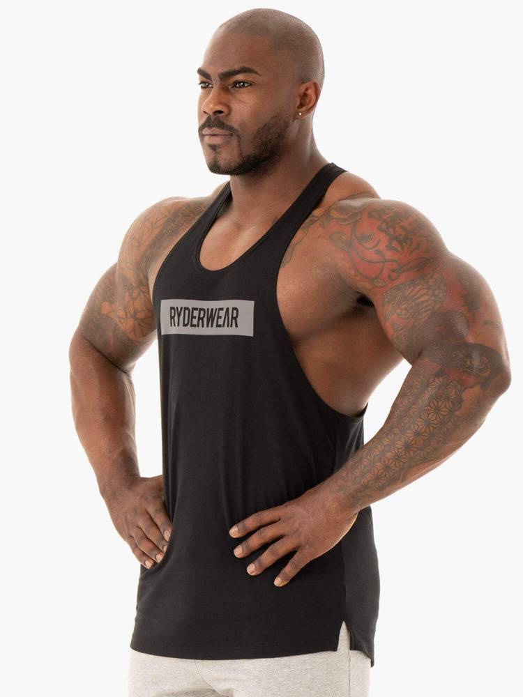 Men's Ryderwear Men Gym Stringers Base Stringer T-Back Gym Stringers Black | NZ1501CE