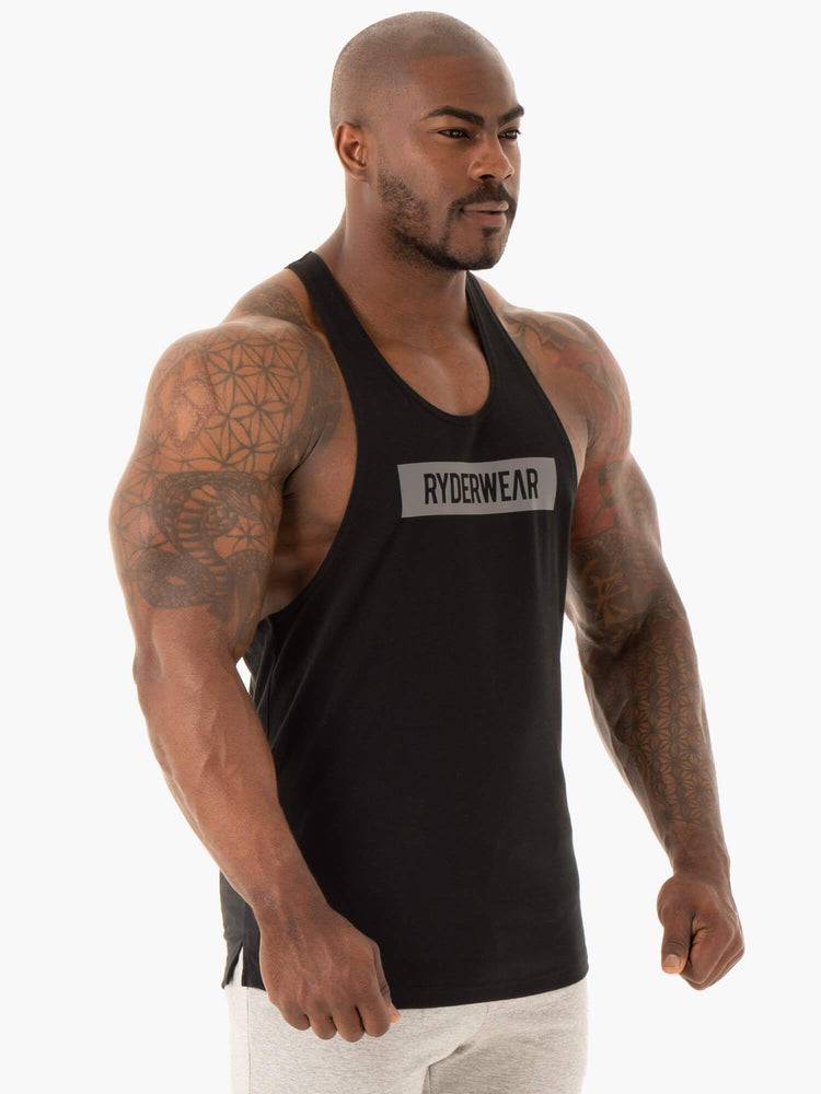 Men's Ryderwear Men Gym Stringers Base Stringer T-Back Gym Stringers Black | NZ1501CE