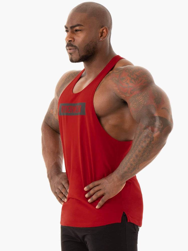 Men's Ryderwear Men Gym Stringers Base Stringer T-Back Gym Stringers Red | NZ1503BC