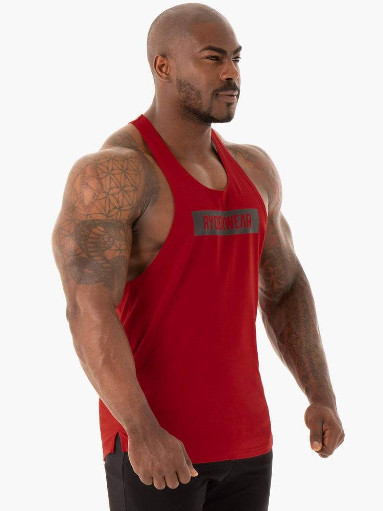 Men's Ryderwear Men Gym Stringers Base Stringer T-Back Gym Stringers Red | NZ1503BC