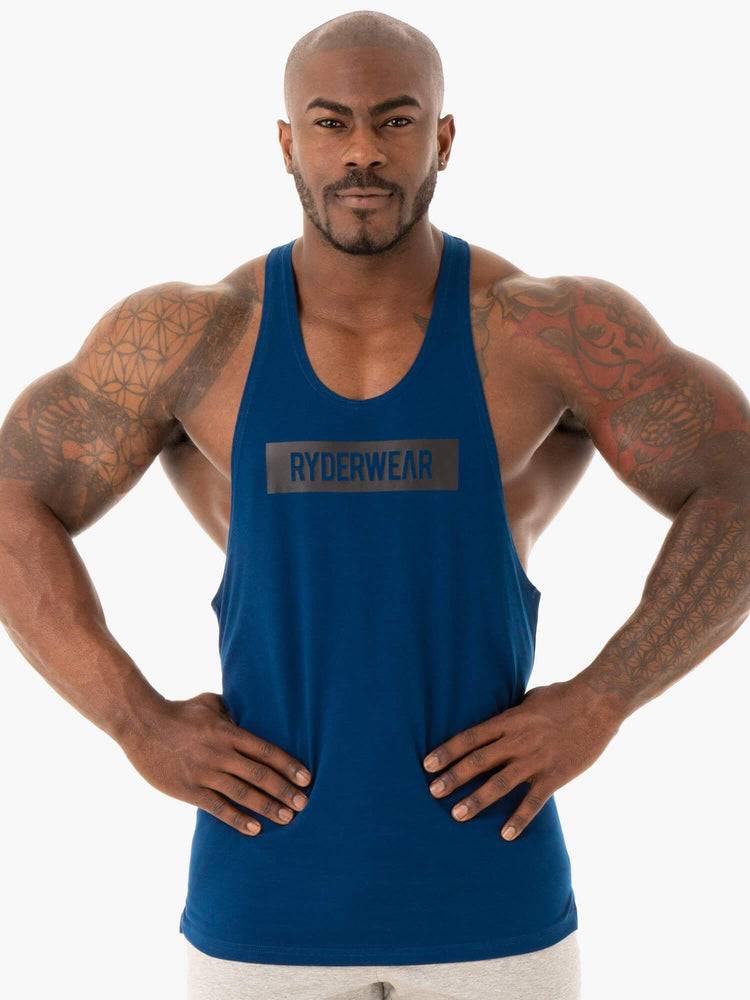 Men\'s Ryderwear Men Gym Stringers Base Stringer T-Back Gym Stringers Navy | NZ1504NB