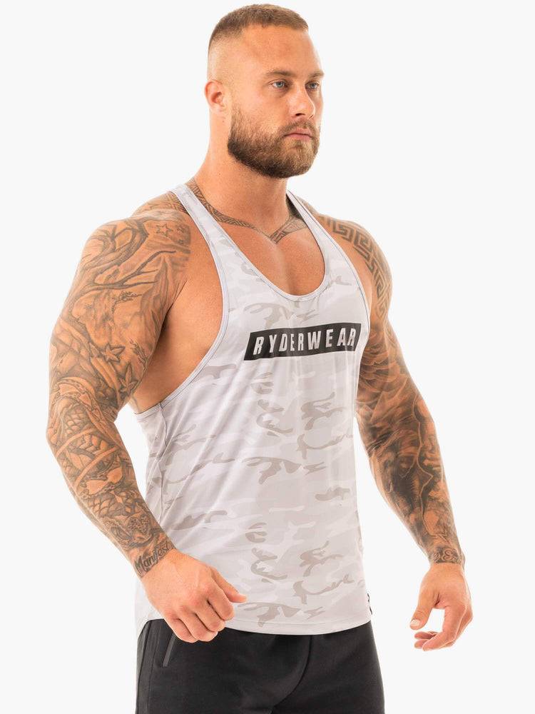 Men's Ryderwear Men Gym Stringers Combat Stringer Gym Stringers Grey Camo | NZ1509RW