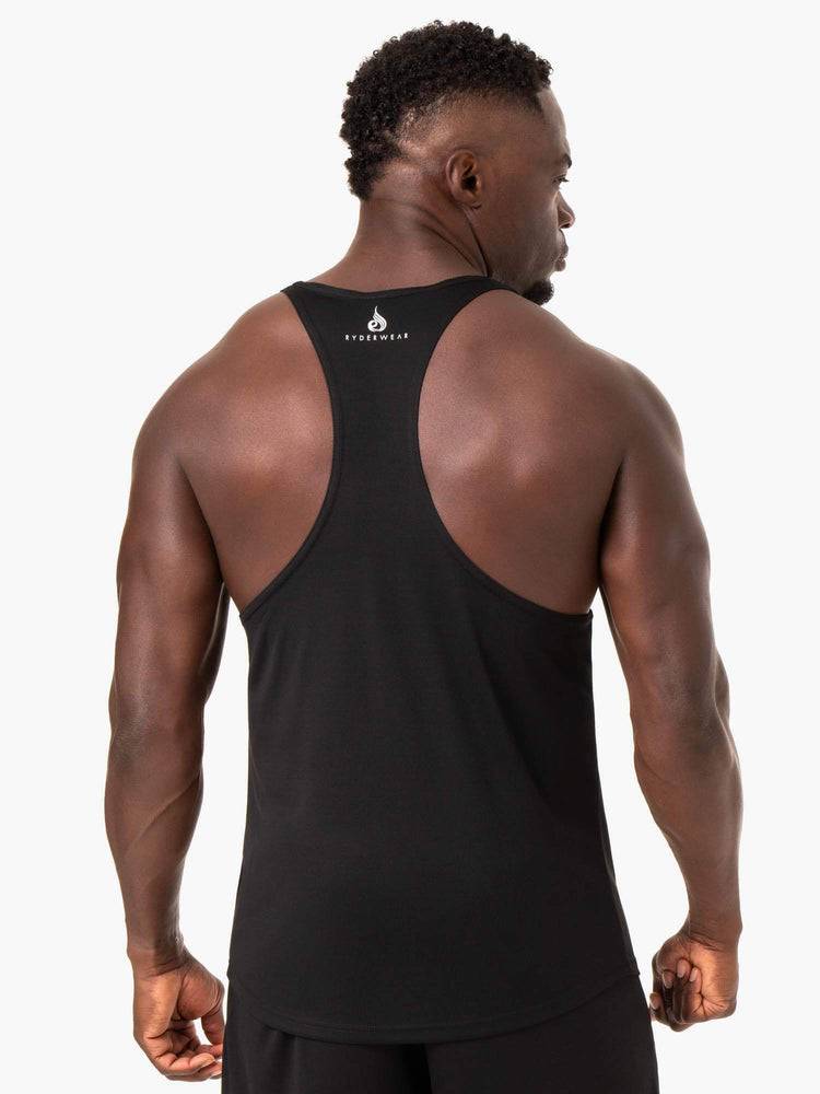 Men's Ryderwear Men Gym Stringers Define Mesh T-Back Gym Stringers Black | NZ1510TV