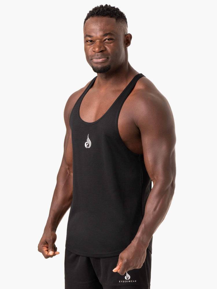 Men's Ryderwear Men Gym Stringers Define Mesh T-Back Gym Stringers Black | NZ1510TV