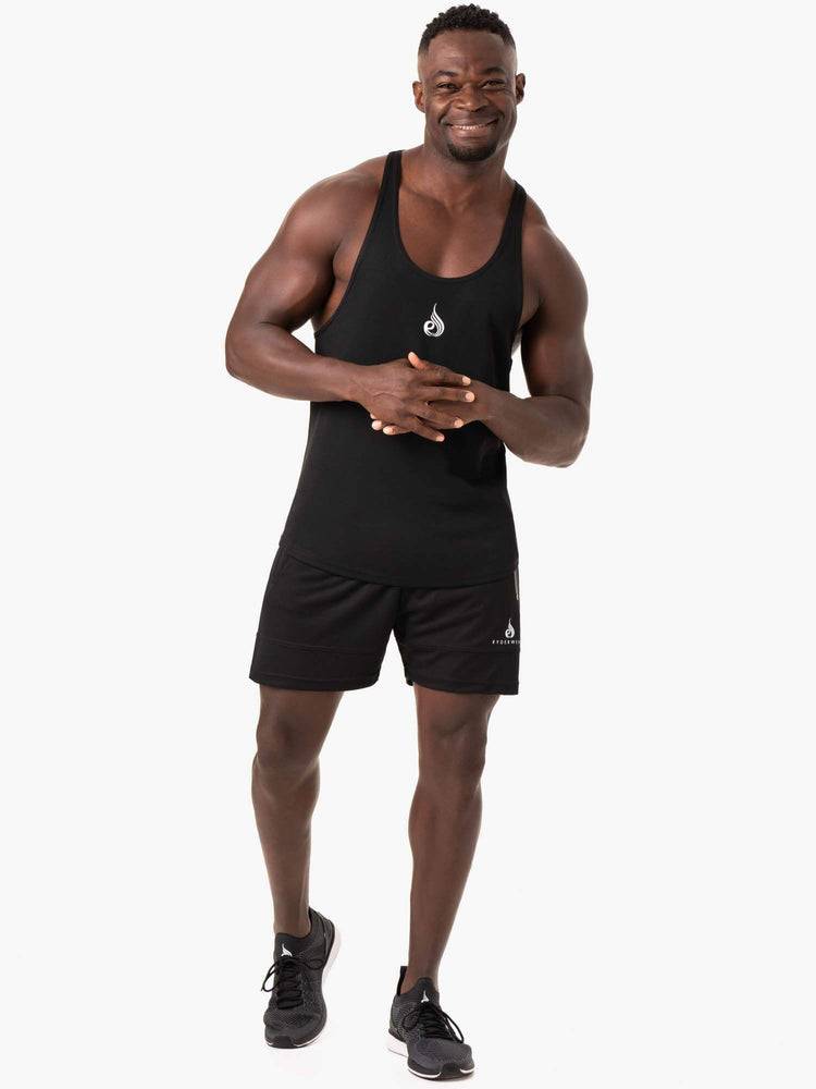 Men's Ryderwear Men Gym Stringers Define Mesh T-Back Gym Stringers Black | NZ1510TV