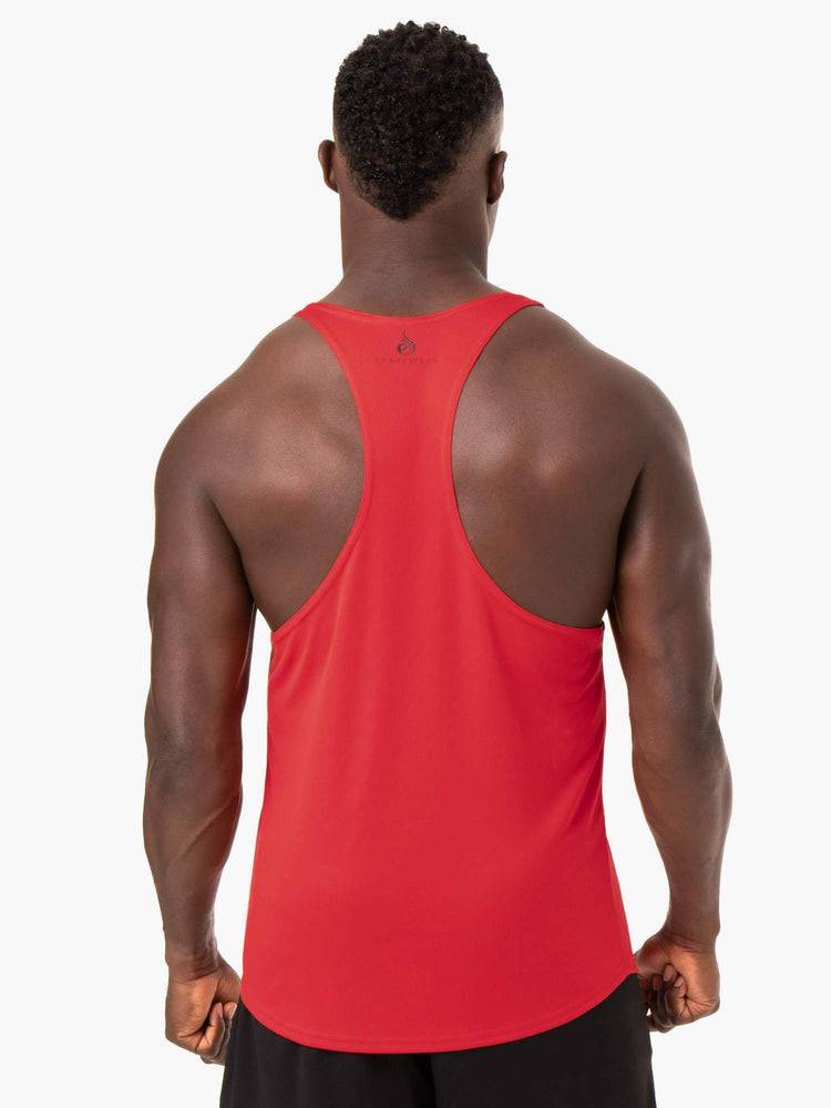 Men's Ryderwear Men Gym Stringers Define Mesh T-Back Gym Stringers Red | NZ1512UT