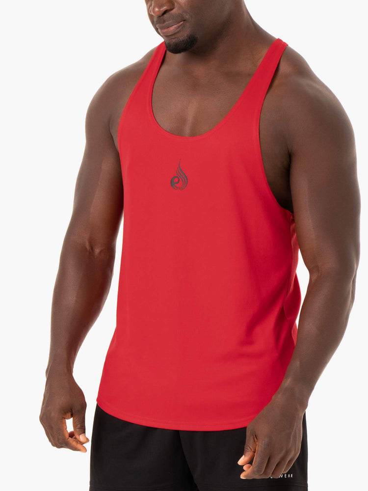 Men's Ryderwear Men Gym Stringers Define Mesh T-Back Gym Stringers Red | NZ1512UT