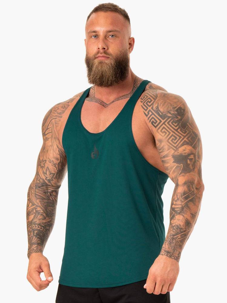 Men's Ryderwear Men Gym Stringers Define Mesh T-Back Gym Stringers Emerald | NZ1513IS