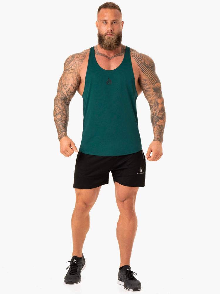 Men's Ryderwear Men Gym Stringers Define Mesh T-Back Gym Stringers Emerald | NZ1513IS