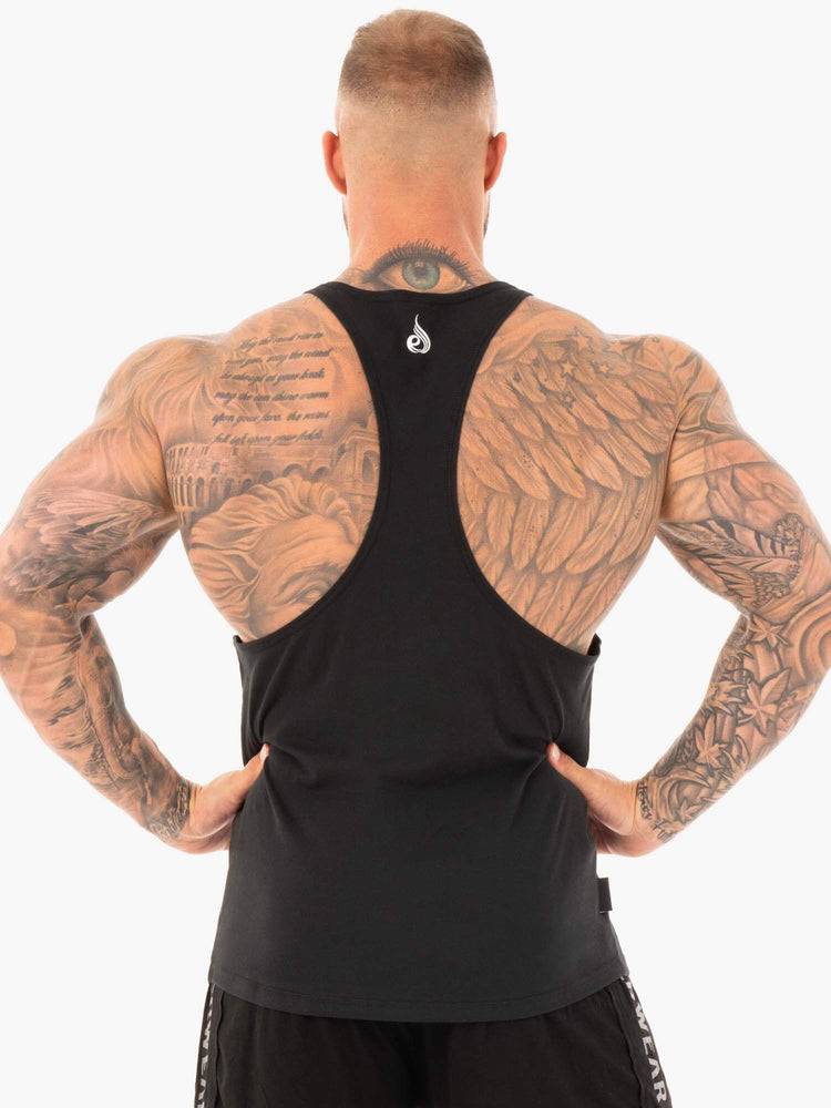 Men's Ryderwear Men Gym Stringers Flex T-Back Stringer Gym Stringers Black | NZ1517SO