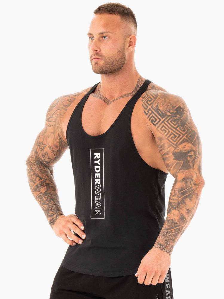 Men's Ryderwear Men Gym Stringers Flex T-Back Stringer Gym Stringers Black | NZ1517SO