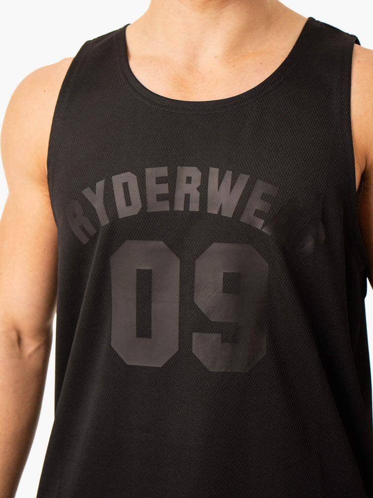 Men's Ryderwear Men Gym Stringers Heritage Jersey Gym Stringers Black | NZ1518DN