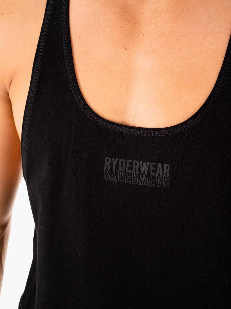 Men's Ryderwear Men Gym Stringers Limitless Stringer T-Back Gym Stringers Black | NZ1524LH