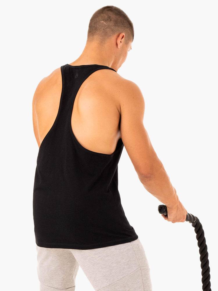 Men's Ryderwear Men Gym Stringers Limitless Stringer T-Back Gym Stringers Black | NZ1524LH