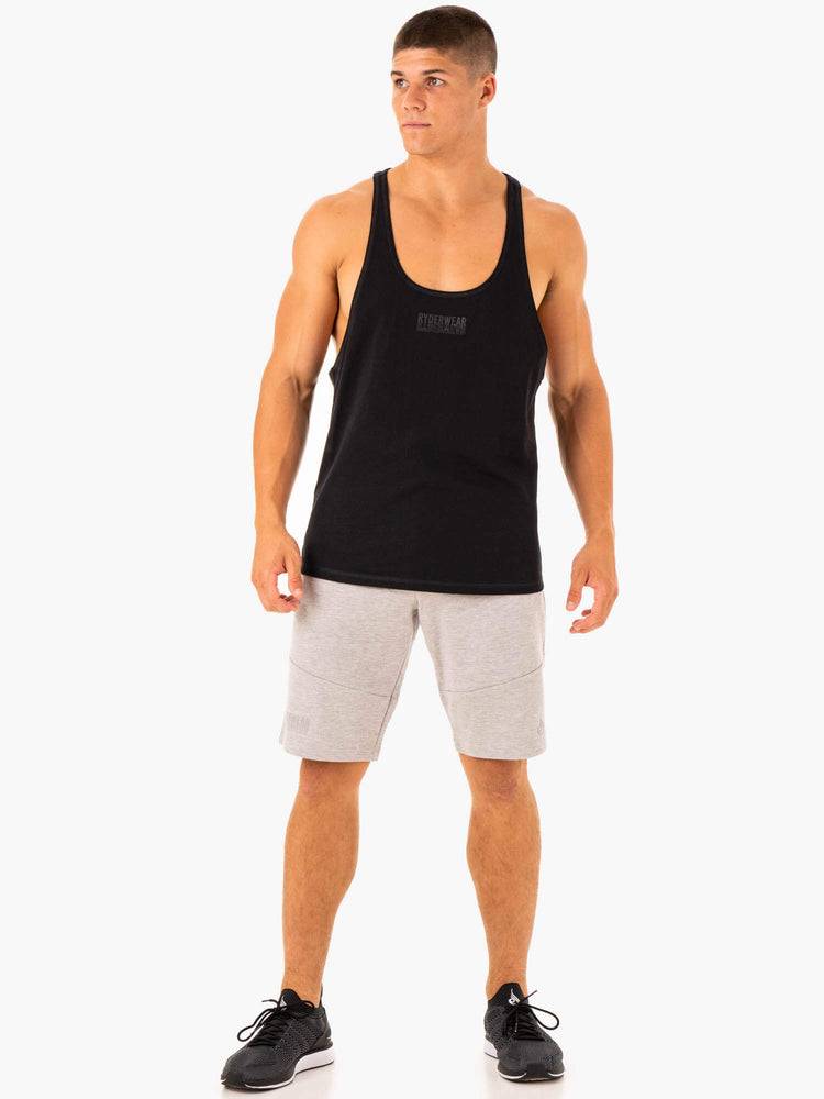 Men's Ryderwear Men Gym Stringers Limitless Stringer T-Back Gym Stringers Black | NZ1524LH