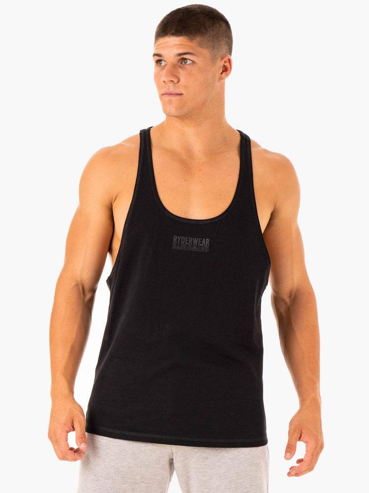 Men\'s Ryderwear Men Gym Stringers Limitless Stringer T-Back Gym Stringers Black | NZ1524LH