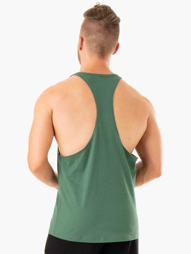 Men's Ryderwear Men Gym Stringers Limitless Stringer T-Back Gym Stringers Forest Green | NZ1525ZG