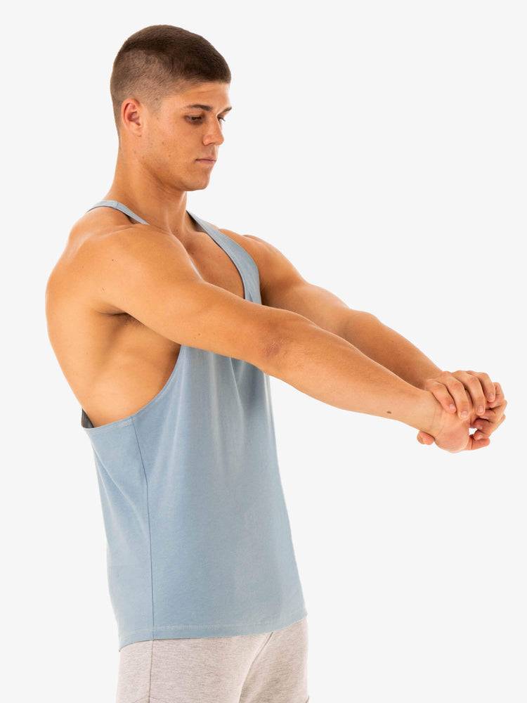 Men's Ryderwear Men Gym Stringers Limitless Stringer T-Back Gym Stringers Ice Blue | NZ1526XF