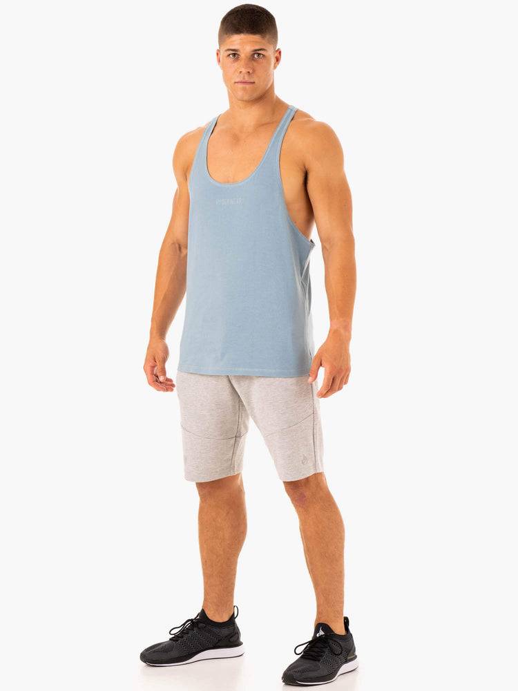 Men's Ryderwear Men Gym Stringers Limitless Stringer T-Back Gym Stringers Ice Blue | NZ1526XF