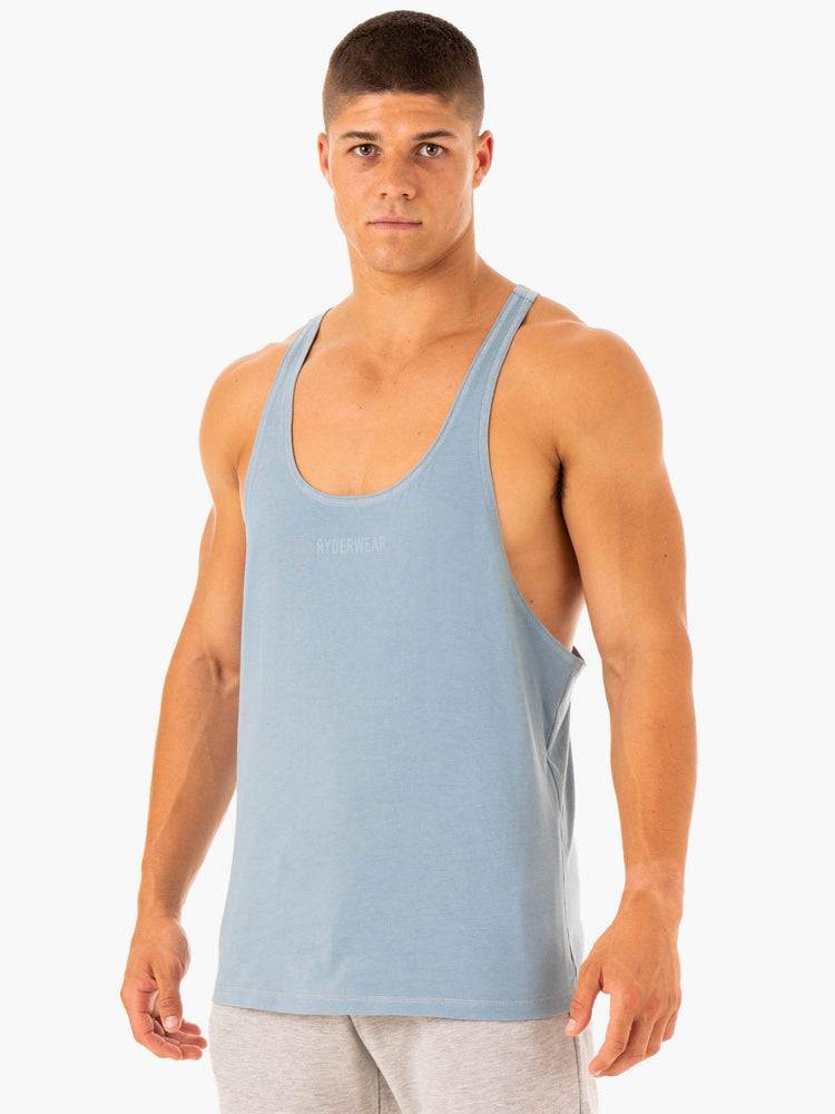 Men\'s Ryderwear Men Gym Stringers Limitless Stringer T-Back Gym Stringers Ice Blue | NZ1526XF