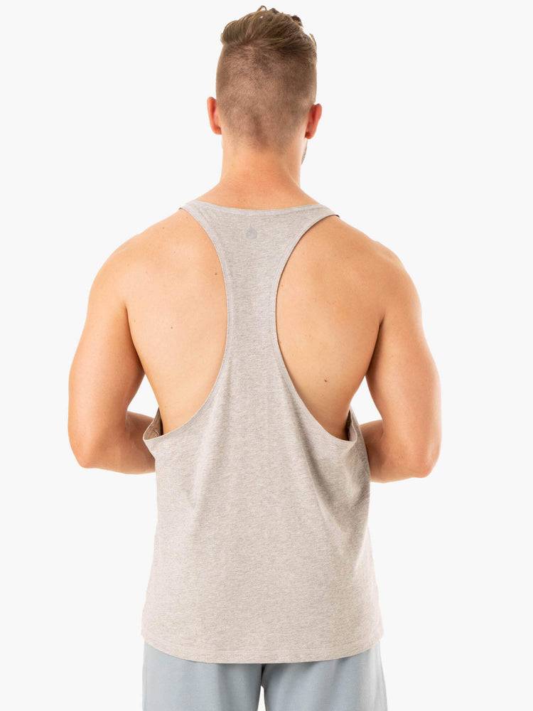 Men's Ryderwear Men Gym Stringers Limitless Stringer T-Back Gym Stringers Grey Marl | NZ1527CE