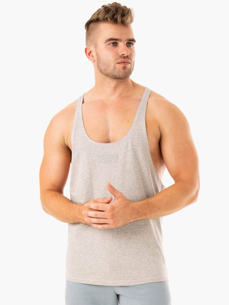 Men's Ryderwear Men Gym Stringers Limitless Stringer T-Back Gym Stringers Grey Marl | NZ1527CE