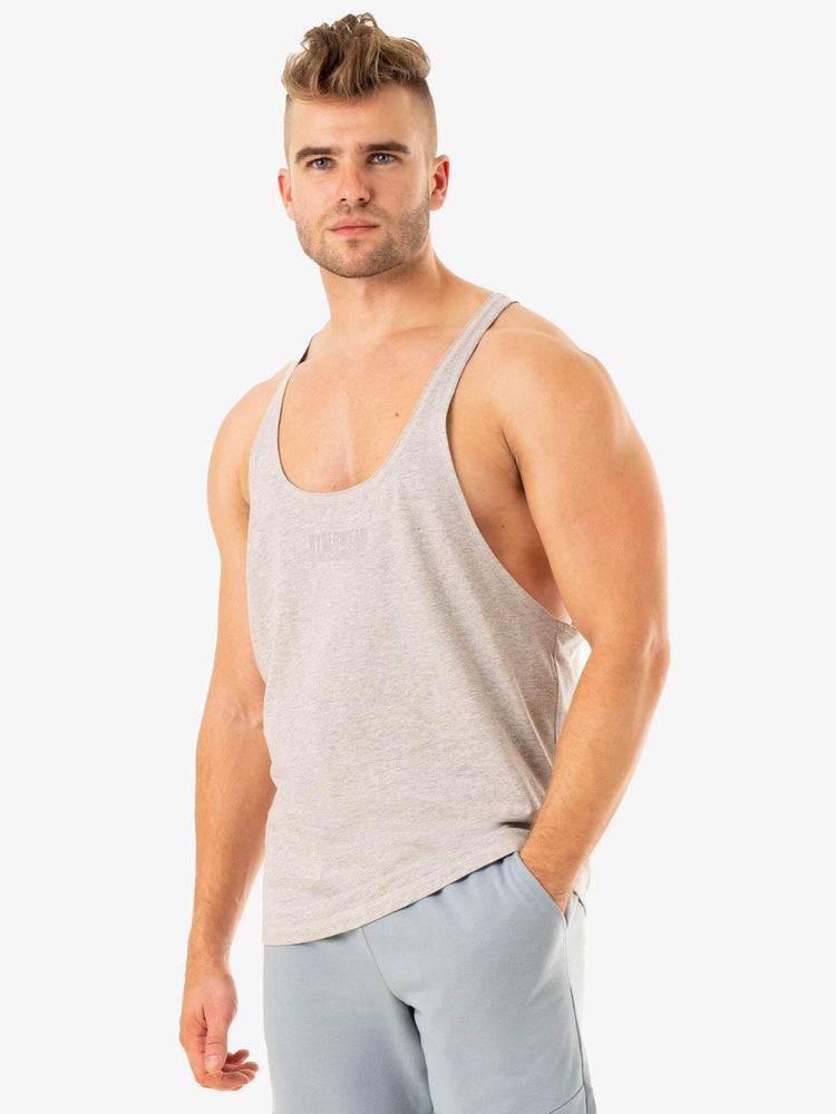 Men\'s Ryderwear Men Gym Stringers Limitless Stringer T-Back Gym Stringers Grey Marl | NZ1527CE