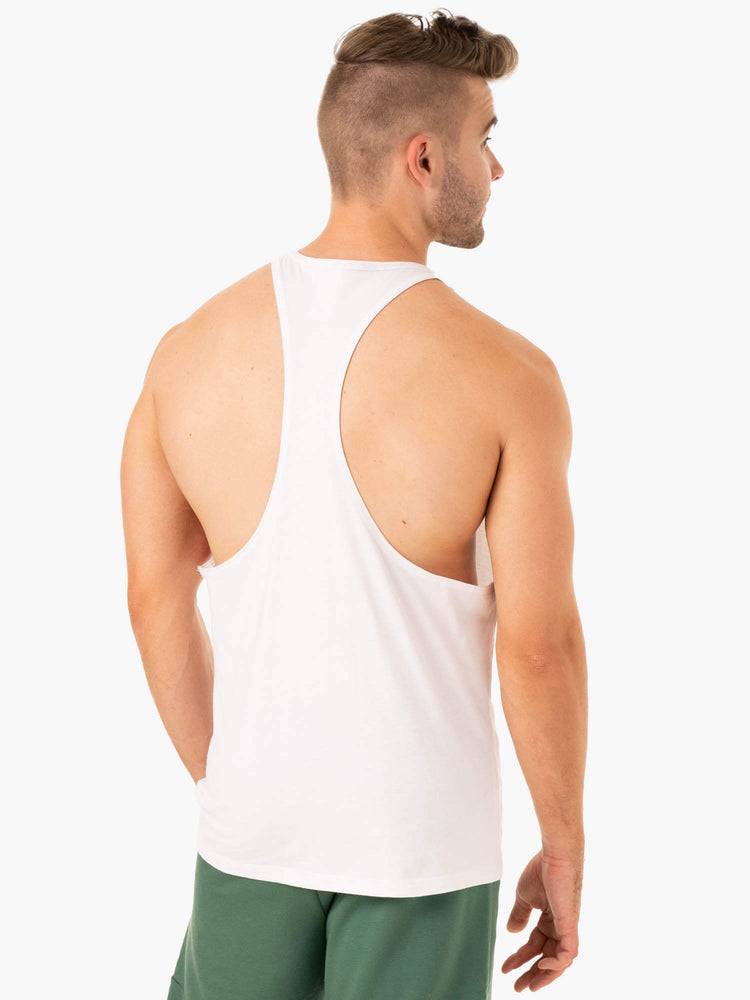 Men's Ryderwear Men Gym Stringers Limitless Stringer T-Back Gym Stringers White | NZ1528VD