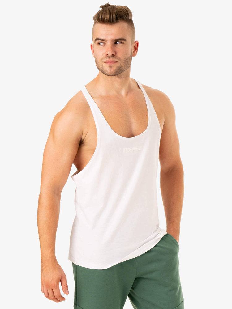 Men's Ryderwear Men Gym Stringers Limitless Stringer T-Back Gym Stringers White | NZ1528VD