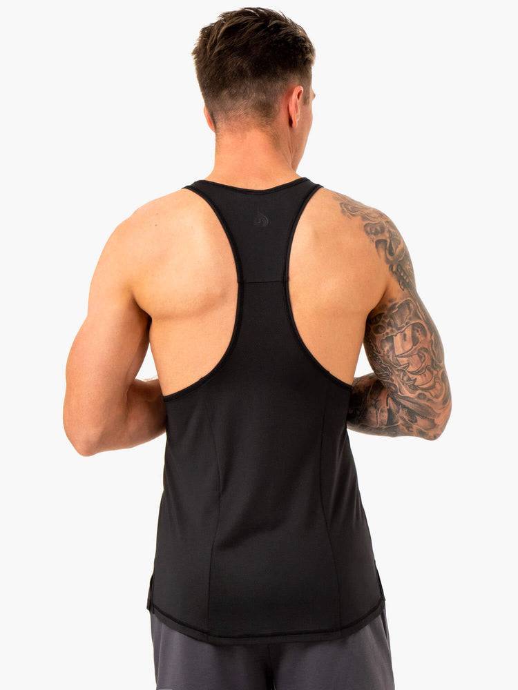 Men's Ryderwear Men Gym Stringers Optimal Mesh T-Back Gym Stringers Black | NZ1529BC