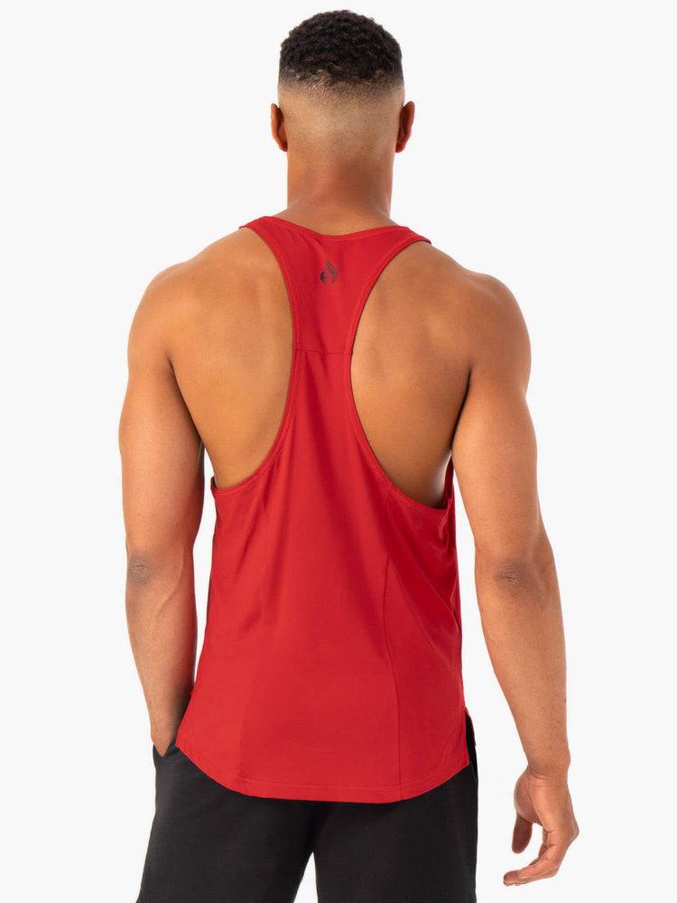 Men's Ryderwear Men Gym Stringers Optimal Mesh T-Back Gym Stringers Red | NZ1532QZ