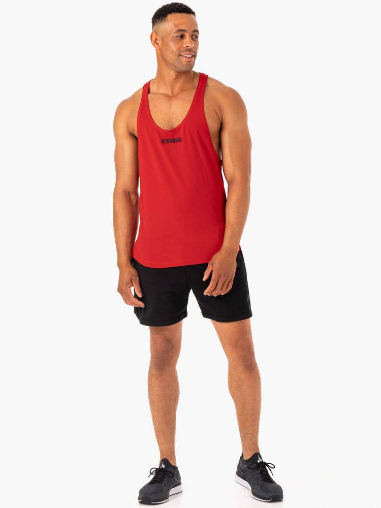 Men's Ryderwear Men Gym Stringers Optimal Mesh T-Back Gym Stringers Red | NZ1532QZ