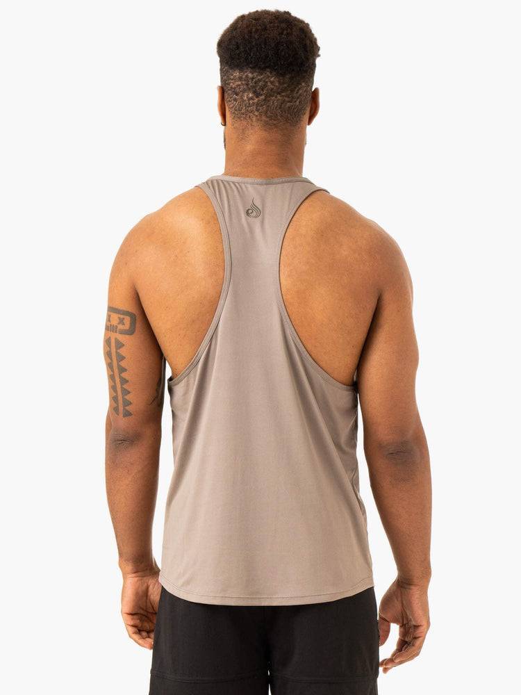 Men's Ryderwear Men Gym Stringers Overdrive Stringer T-Back Gym Stringers Mushroom | NZ1534EX