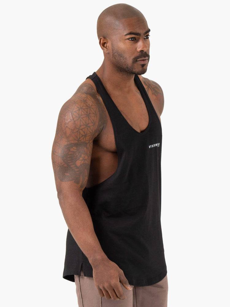 Men's Ryderwear Men Gym Stringers Pursuit Stringer T-Back Gym Stringers Black | NZ1536TV