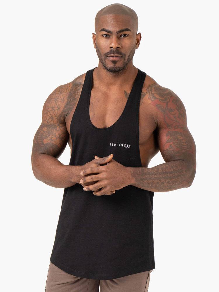 Men\'s Ryderwear Men Gym Stringers Pursuit Stringer T-Back Gym Stringers Black | NZ1536TV