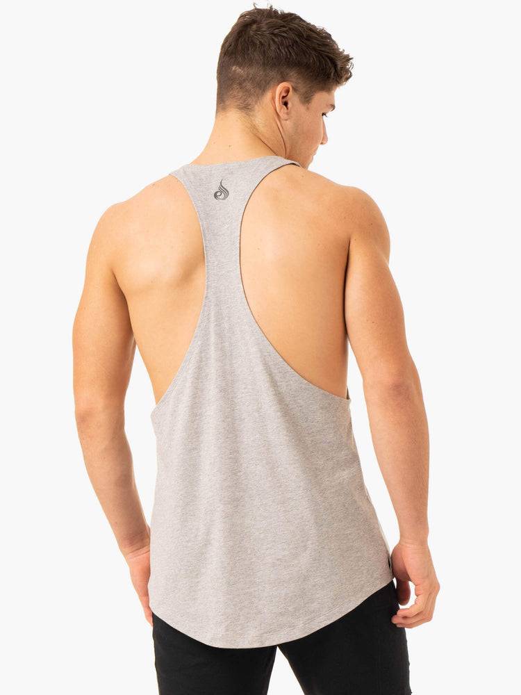 Men's Ryderwear Men Gym Stringers Pursuit Stringer T-Back Gym Stringers Light Grey Marl | NZ1537YU