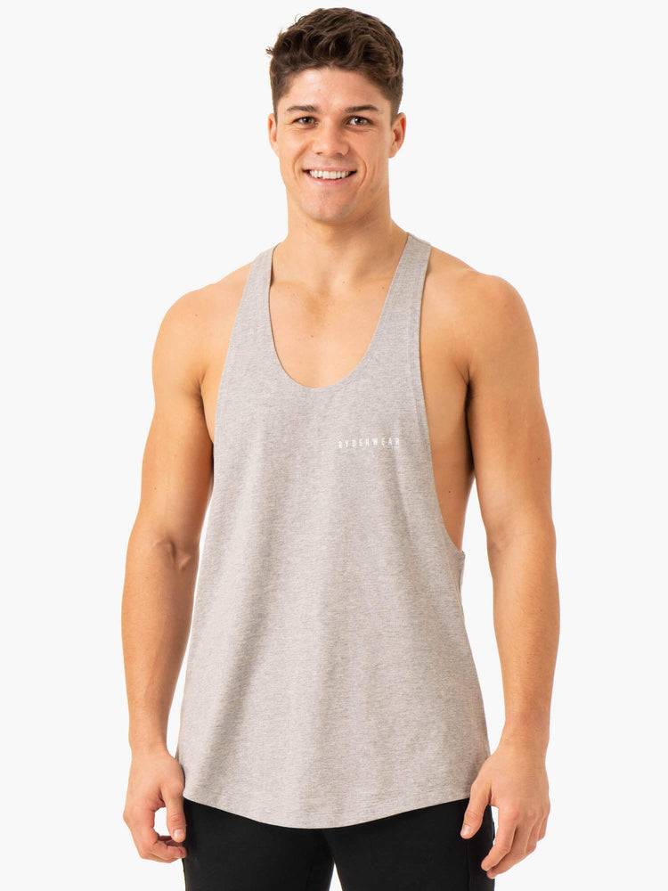 Men\'s Ryderwear Men Gym Stringers Pursuit Stringer T-Back Gym Stringers Light Grey Marl | NZ1537YU