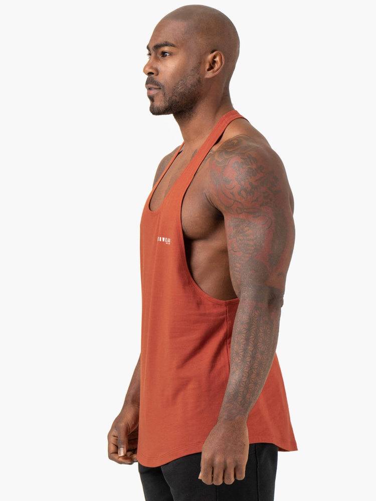 Men's Ryderwear Men Gym Stringers Pursuit Stringer T-Back Gym Stringers Red Clay | NZ1538UT