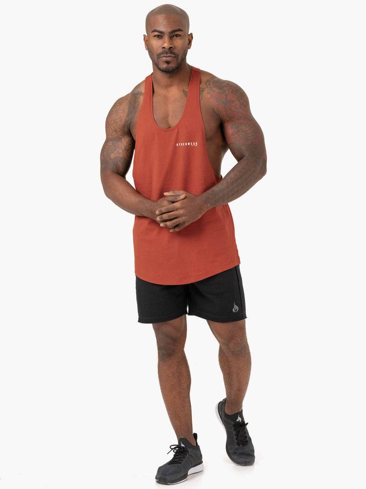 Men's Ryderwear Men Gym Stringers Pursuit Stringer T-Back Gym Stringers Red Clay | NZ1538UT