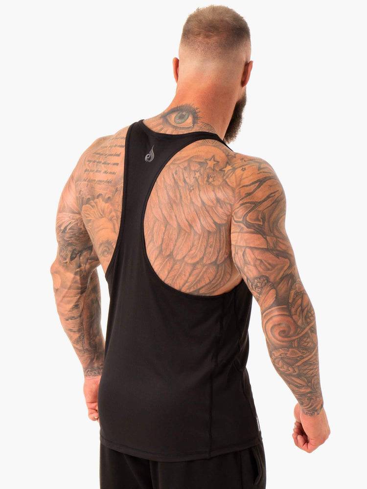 Men's Ryderwear Men Gym Stringers RWXKG T-Back Gym Stringers Black | NZ1541PQ