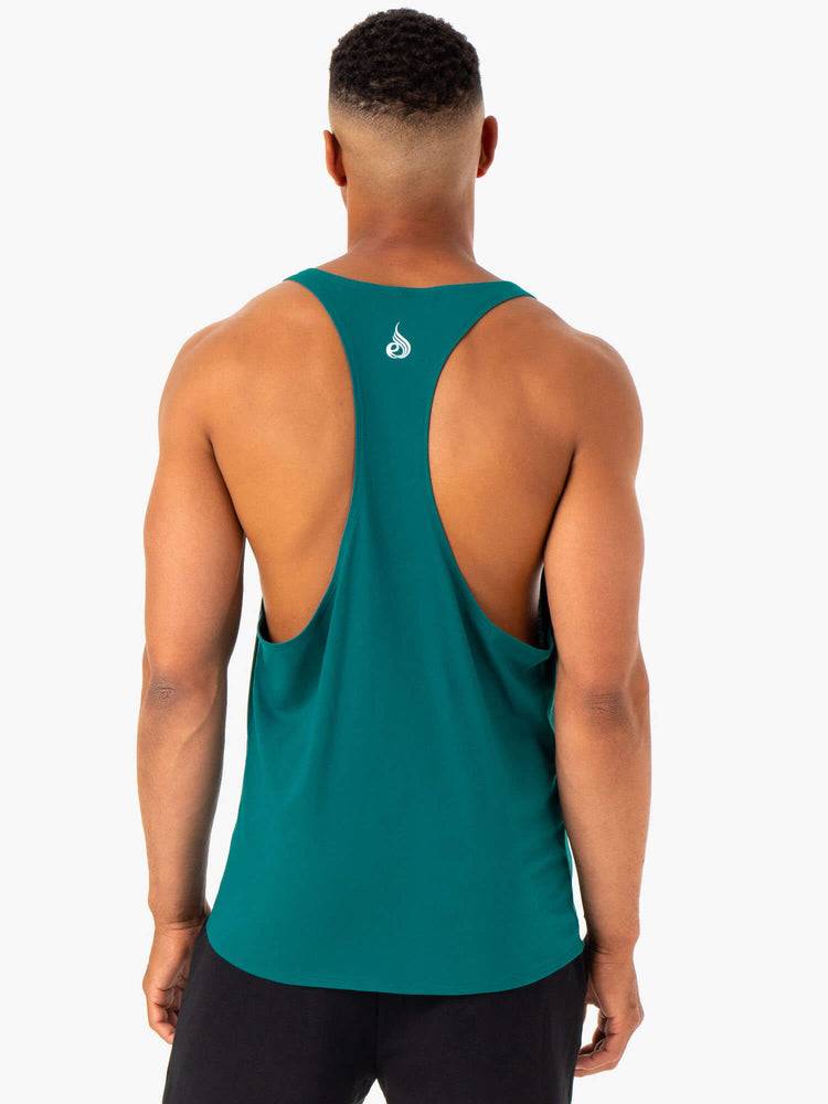 Men's Ryderwear Men Gym Stringers Recharge Stringer T-Back Gym Stringers Teal | NZ1540OR