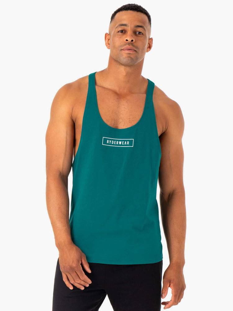 Men\'s Ryderwear Men Gym Stringers Recharge Stringer T-Back Gym Stringers Teal | NZ1540OR