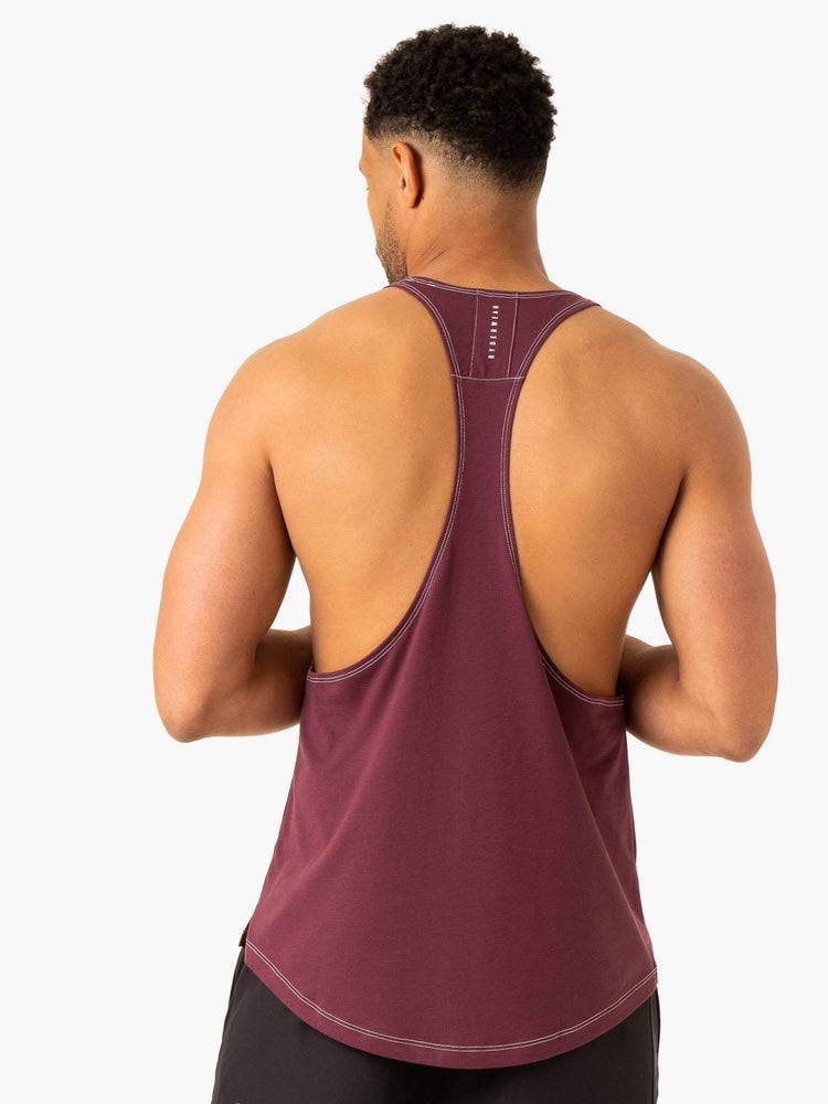 Men's Ryderwear Men Gym Stringers Vital Stringer T-Back Gym Stringers Plum | NZ1543SO